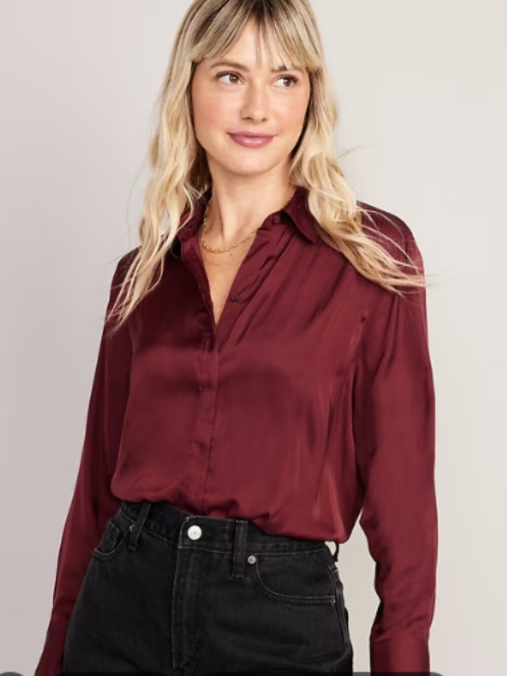 Old Navy Deep Red Button Down Shirt